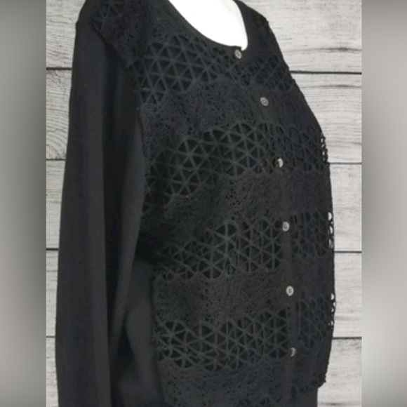 Vince Camuto L Button up Cardigan sweater Crochet - Picture 1 of 8